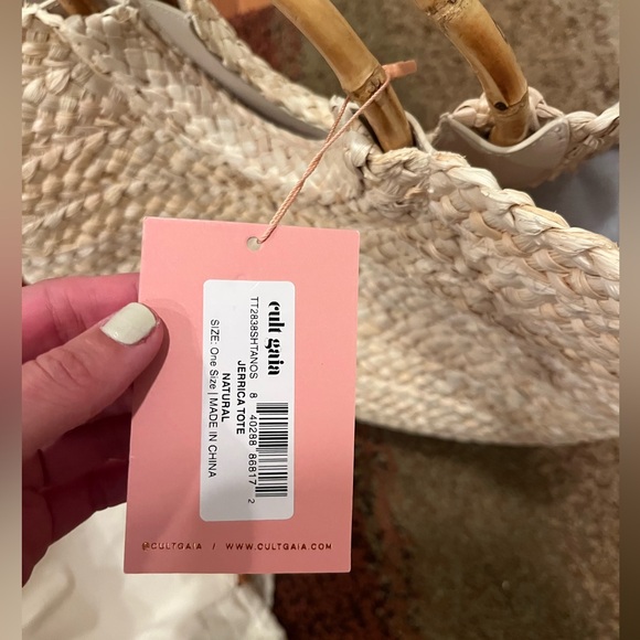 New In Box! Cult Gaia Jerrica Straw Tote Bag - Picture 9 of 12